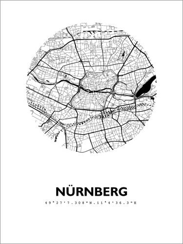Poster Stadtplan von Nürnberg