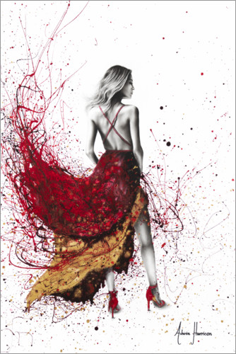Poster Frau in Rot