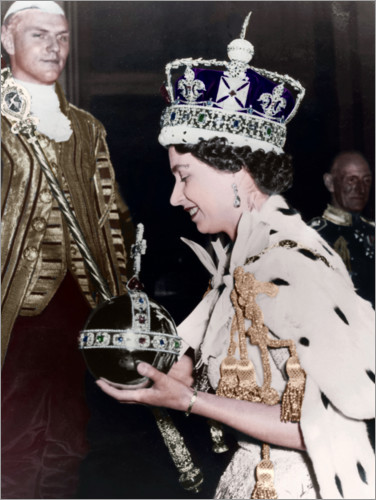 Poster Königin Elisabeth II. nach ihrer Krönung