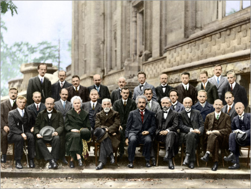 Poster Fünfte Solvay-Konferenz, 1927 (koloriert)