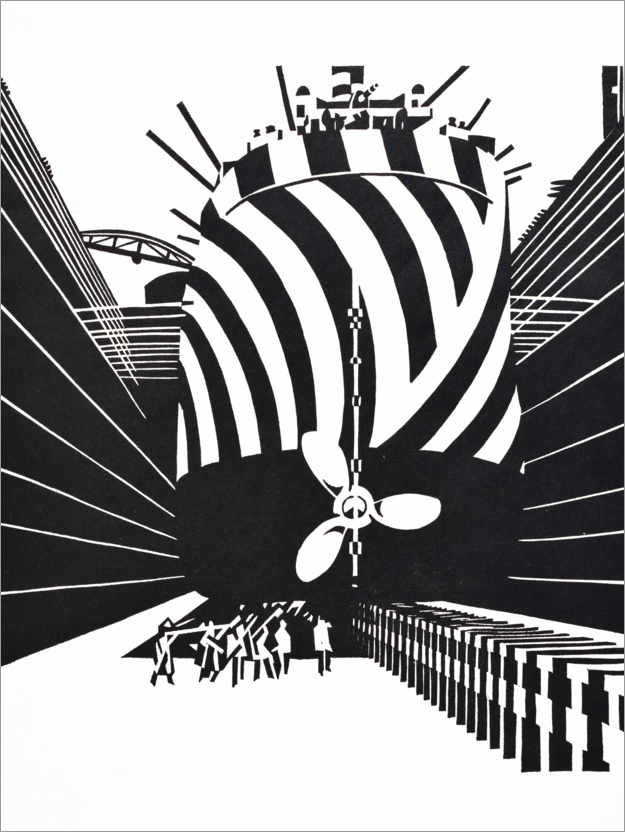 Poster Getarntes Schiff im Trockendock