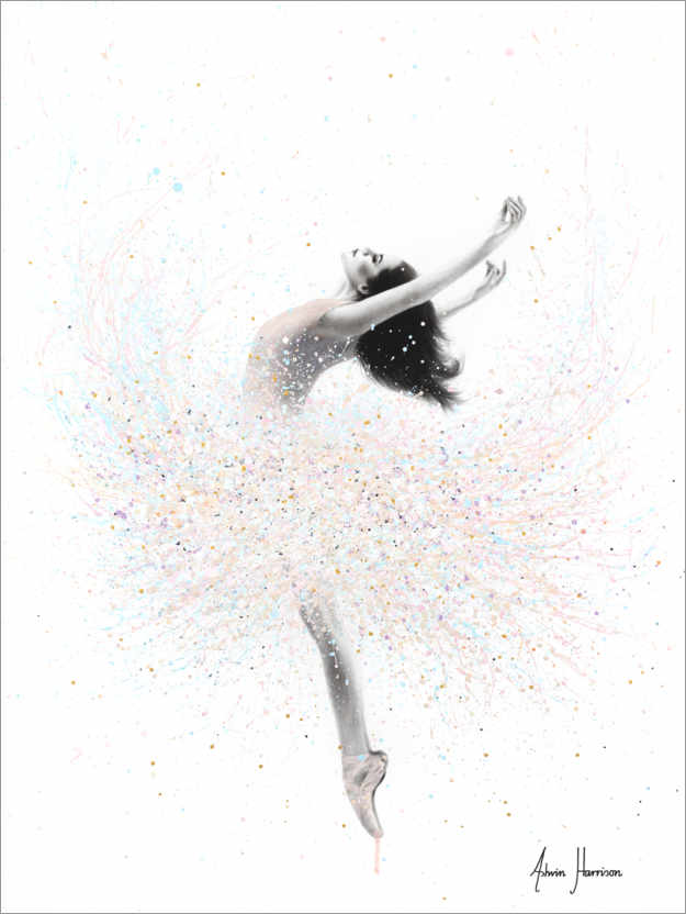 Poster Ballerina in Pastellfarben