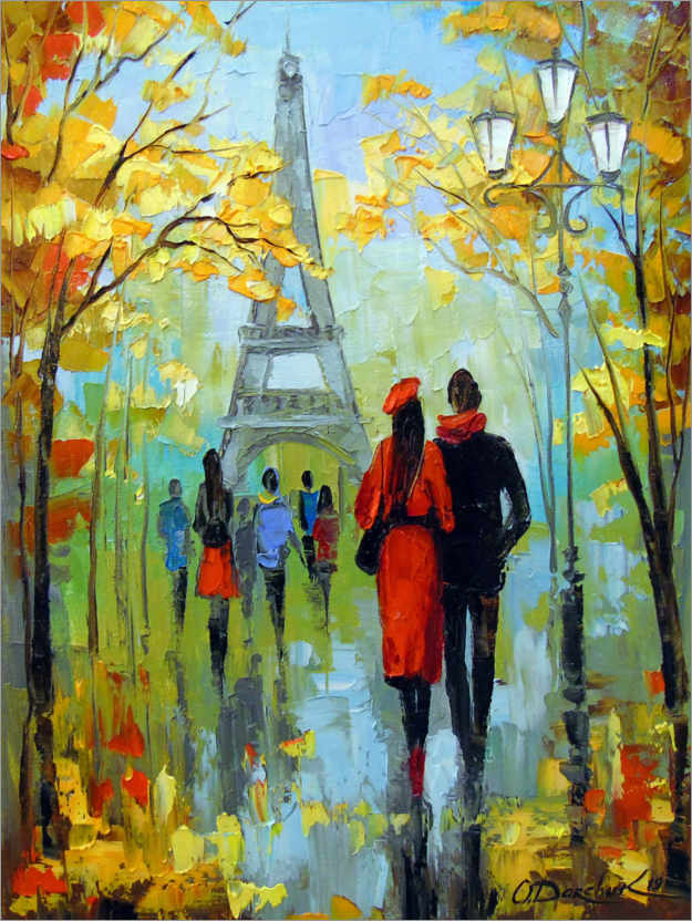 Poster Romantischer Spaziergang in Paris