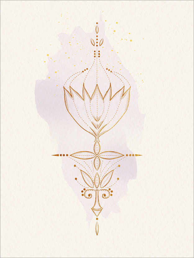 Poster Spirituelles Zeichen Lotus