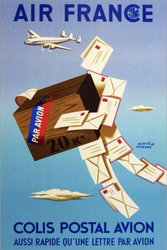 Poster Luftpost via Air France