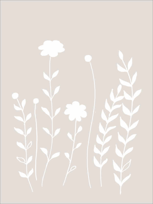 Poster Skandi Blumen und Blätter 2