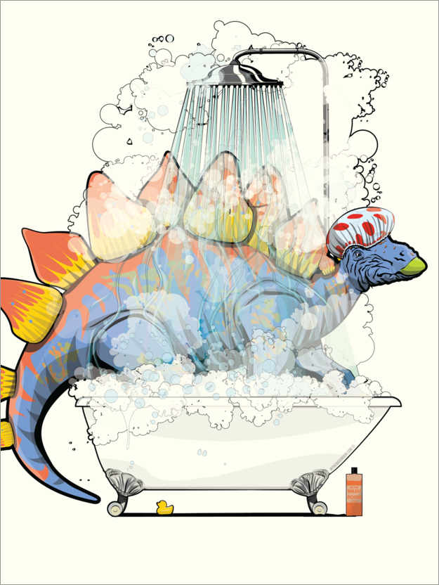 Poster Stegosaurus Dusche