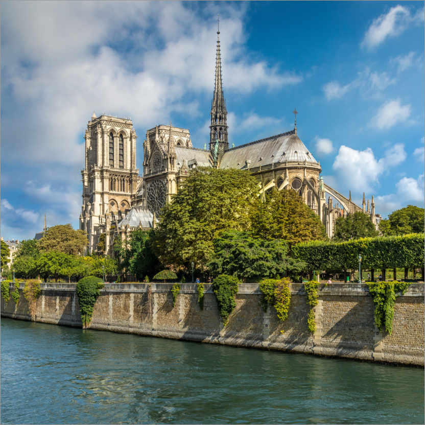 Poster Paris, Kathedrale Notre Dame an der Seine