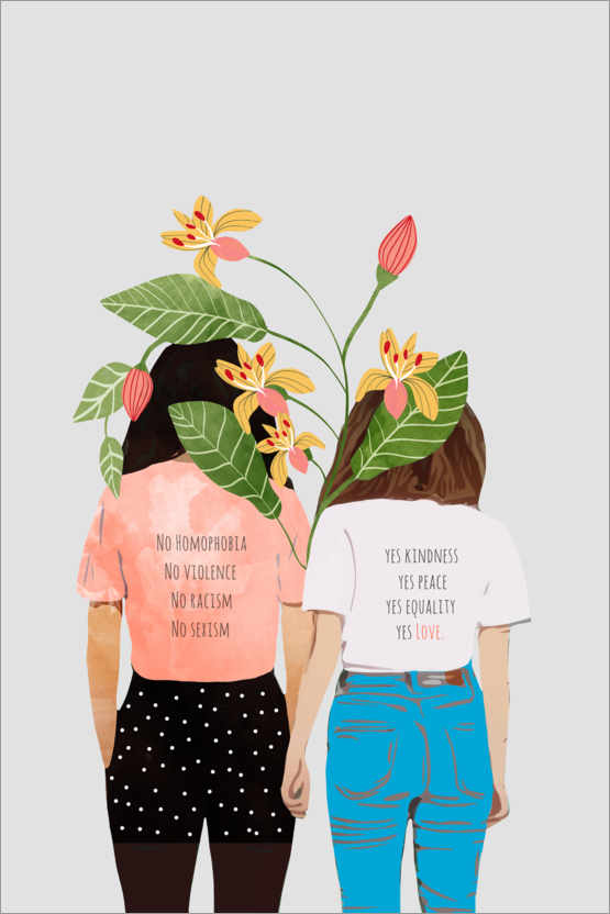 Poster Mädchen mit Mottos
