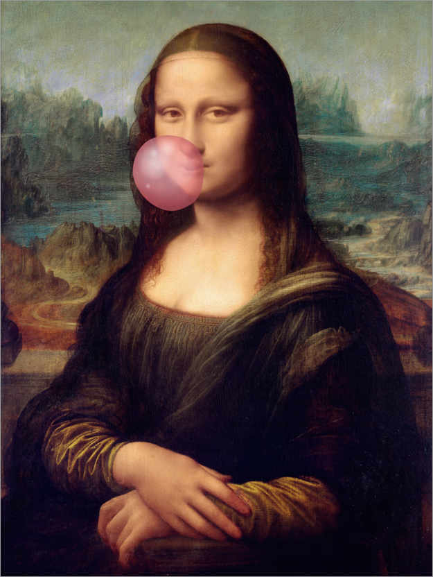 Poster Mona Lisa mit Kaugummi