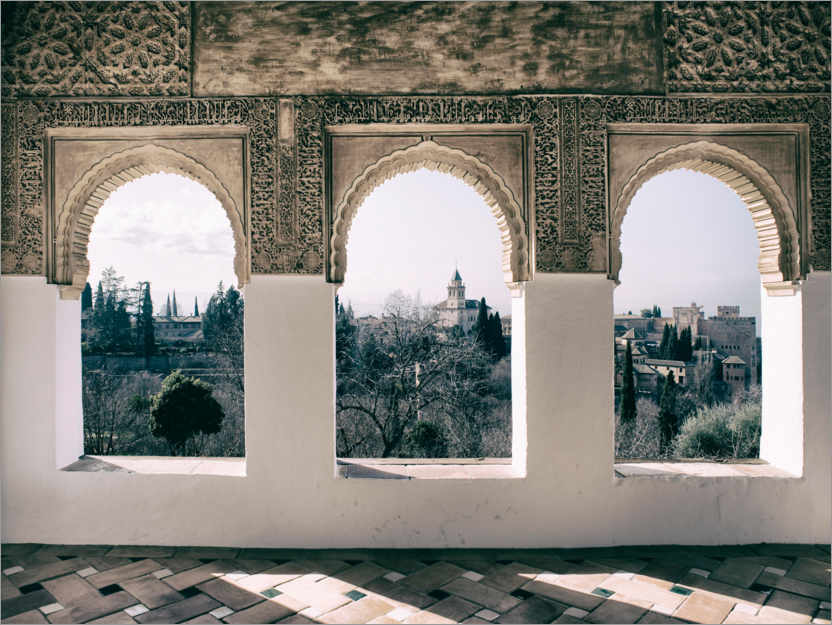 Poster Blick auf die Alhambra