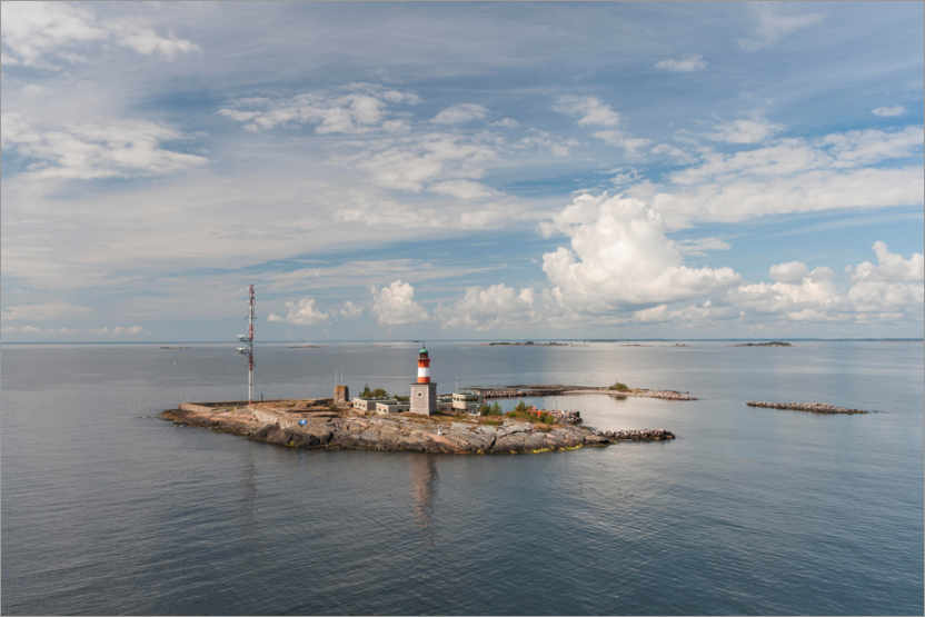 Poster Harmaja-Leuchtturm vor Helsinki