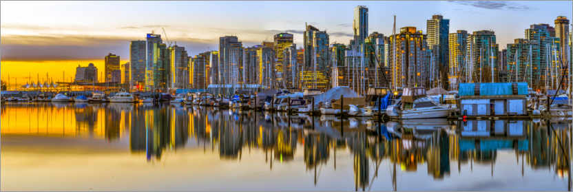 Poster Vancouver Marina und Skyline