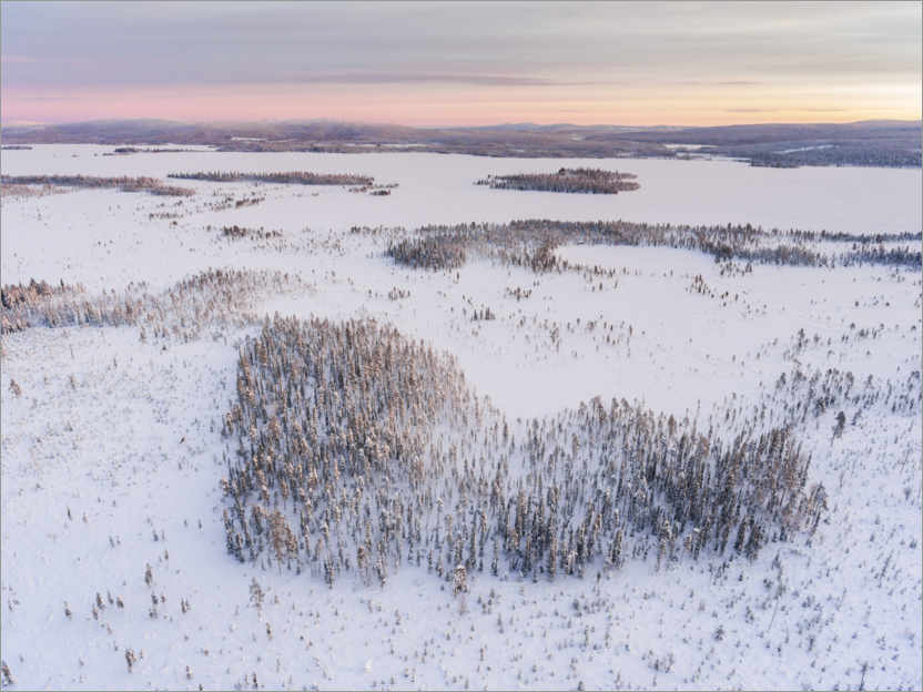 Poster Herzförmiger Wald in der Winterlandschaft