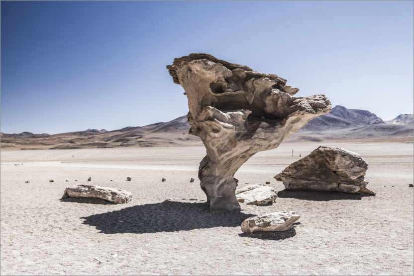 Poster Felsformation in der Wüste Boliviens