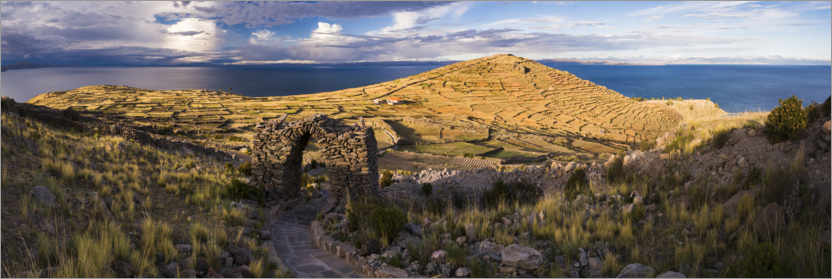 Poster Inka-Ruinen am Titicacasee, Peru