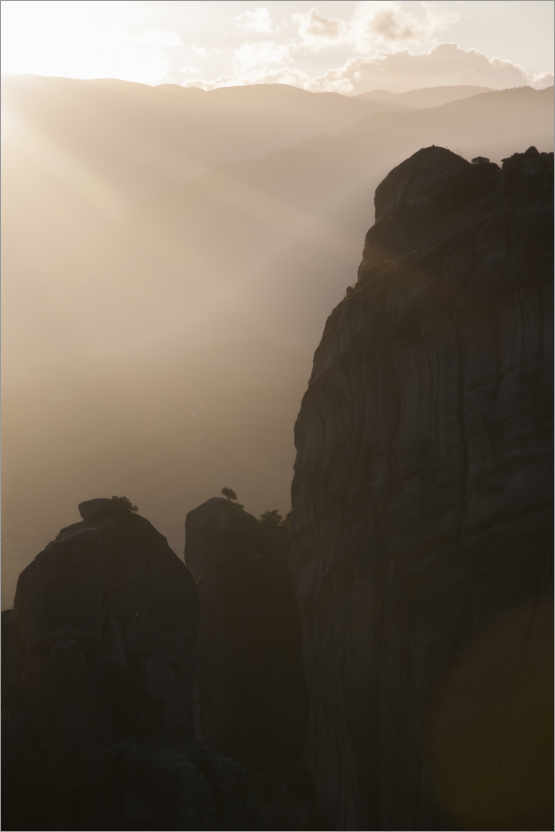 Poster Meteora Gebirge, Griechenland