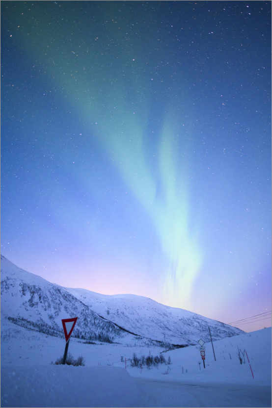 Poster Polarlicht in der Abenddämmerung