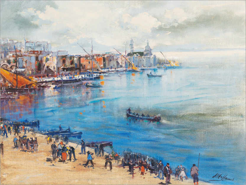 Poster Neapel, Hafen von Pozzuoli