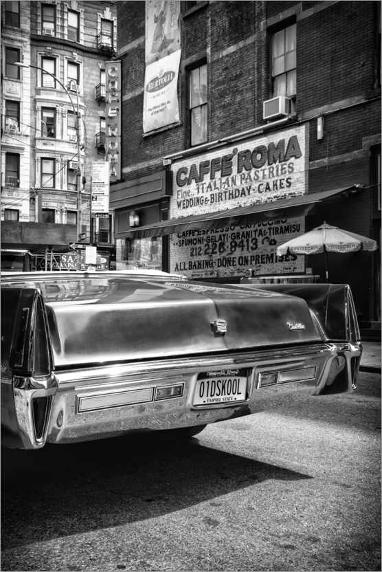 Poster Schwarzes Manhattan - alter Cadillac