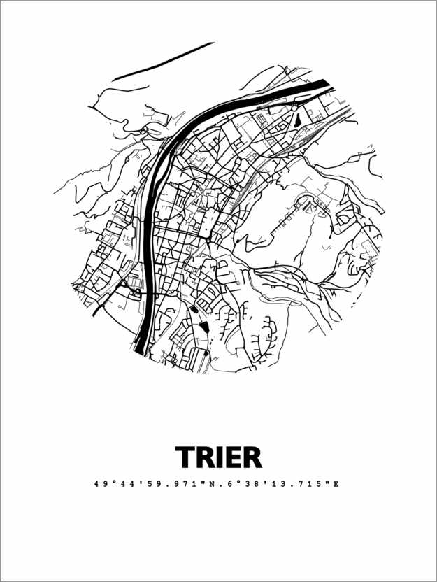 Poster Stadtplan von Trier