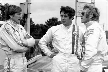 Poster Steve McQueen, Brian Redman und Derek Bell, Le Mans 1970
