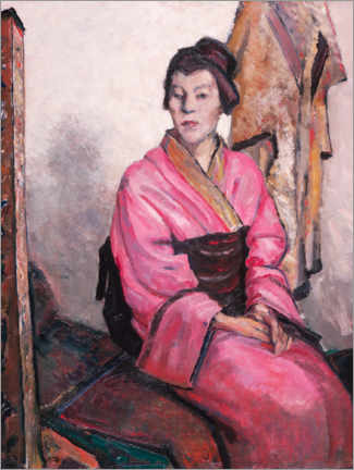 Poster Dame im Kimono