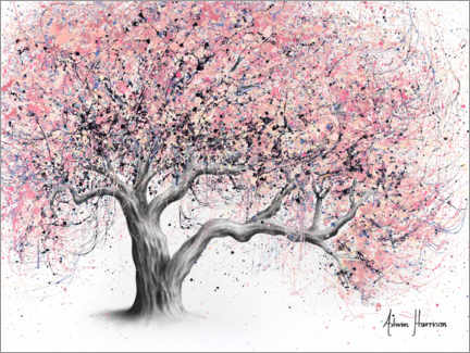 Leinwandbild  Bonbonfarbener Blütenbaum - Ashvin Harrison