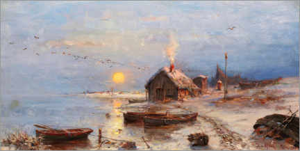 Leinwandbild  Fischerdorf an der Ostseeküste - Julius Sergius von Klever