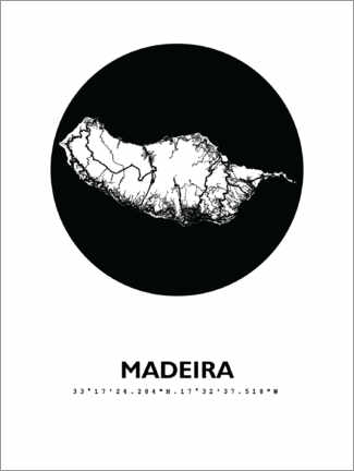 Poster Karte von Madeira