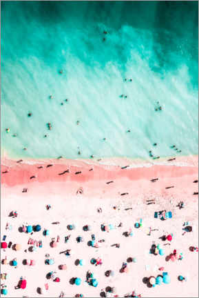 Poster Bunte Sonnenschirme am Bondi Beach, Australien