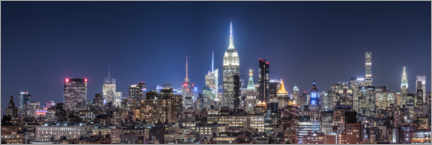 Poster New York City Skyline bei Nacht