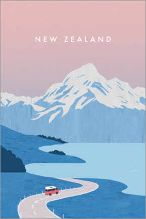 Poster  Neuseeland Illustration - Katinka Reinke