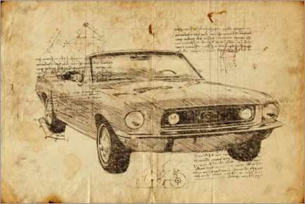 Poster Vintage Mustang