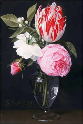 Alubild  Blumen in einer Glasvase - Daniel Seghers