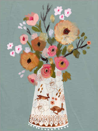 Wandbild  Die Hasen-Vase - Sharon Montgomery