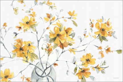 Poster Glasvase mit Blütenzweig I