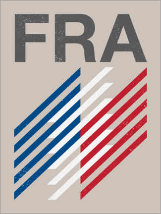 Poster Frankreich Retroflagge