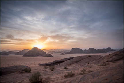 Poster Sonnenuntergang in der Wüste
