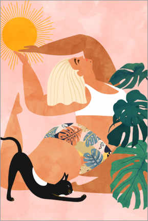 Poster Tropisches Yoga