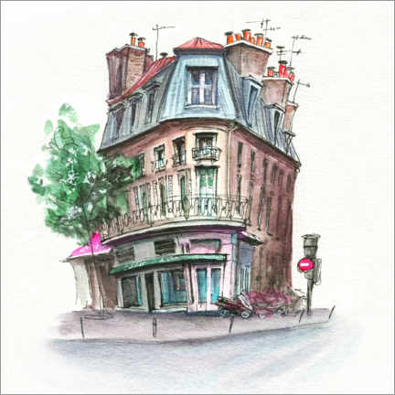 Poster Pariser Straßencafé