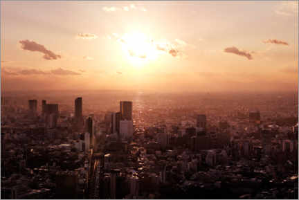 Wandsticker  Sonnenuntergang in Tokio - Maxim Images