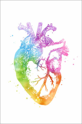 Poster Regenbogen Herz