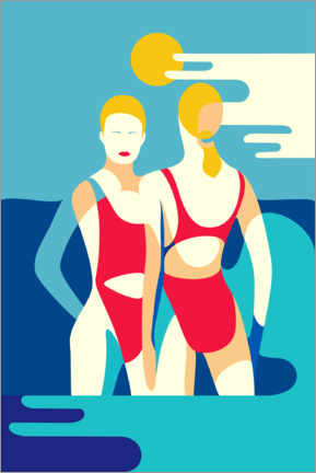 Poster Mädchen am Meer