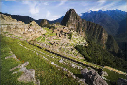 Poster Inka-Ruinen von Machu Picchu in den Anden von Peru