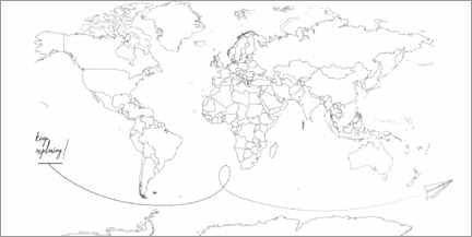 Ausmalposter Weltkarte