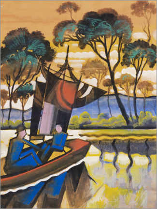 Poster Boot mit Segel