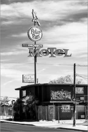Poster Schwarzes Nevada - Peter Pan Motel Old Vegas