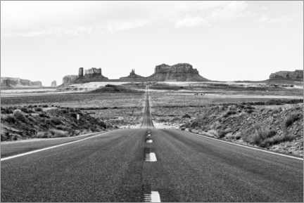 Poster  Schwarzes Arizona - Monument Valley Road - Philippe HUGONNARD