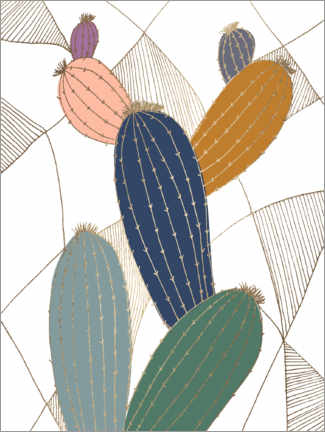 Poster Goldener Kaktus